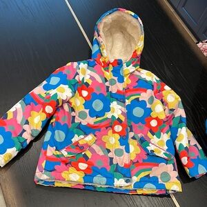Mini Boden Vibrant Floral Hooded Jacket